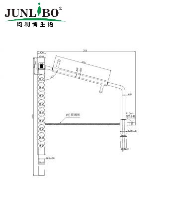 一体带夹层垂刺微量蒸馏头,24/40,10/18,长×宽:425×350