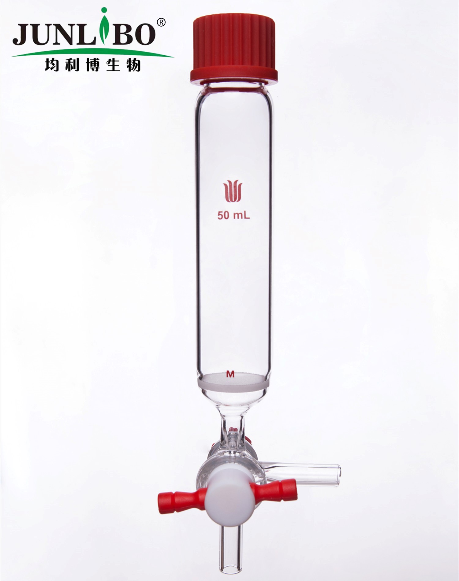 多肽固相合成管,T型四氟节门,50ml,25#,G3