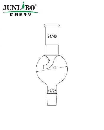 单内管蒸馏球,上磨口:24/40,下磨口:19/22,100ml