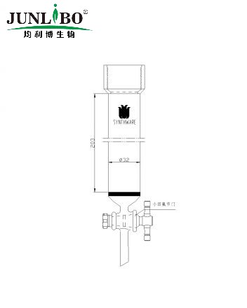 具砂板层析柱,25#内螺纹,φ32mm,2mm节门孔径,有效长:203mm