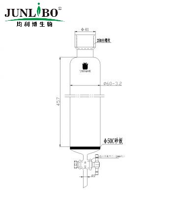 具砂板层析柱,25#内螺纹,φ60mm,2mm节门孔径,有效长:457mm