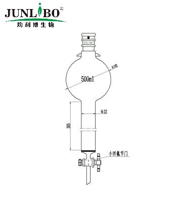 加强口，带挂钩具砂板层析柱,24/40,φ32mm,有效长305mm,存储球容量500ml