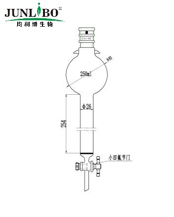 加强口，带挂钩具砂板层析柱,24/40,φ26mm,有效长254mm,存储球容量250ml