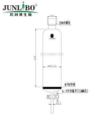 具砂板层析柱,25#内螺纹,φ80mm,4mm节门孔径,有效长:254mm