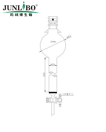 加强口，带挂钩具砂板层析柱,24/40,φ26mm,有效长305mm,存储球容量250ml