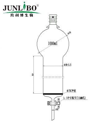 加强口，带挂钩具砂板层析柱,24/40,φ80mm,有效长610mm,存储球容量1000ml