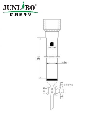 具砂板层析柱,25#内螺纹,φ26mm,2mm节门孔径,有效长:254mm