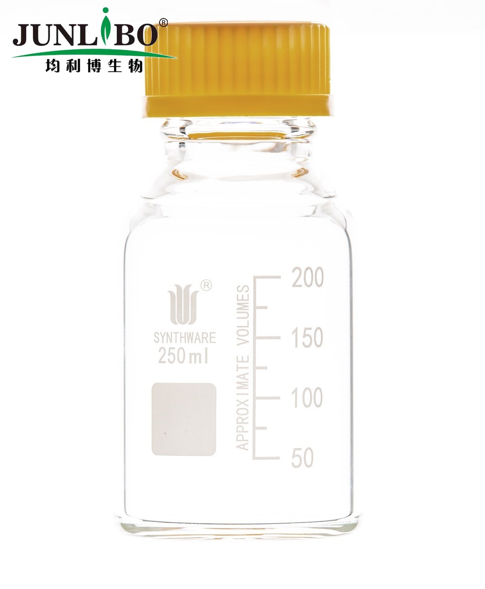 具螺纹口试剂瓶 250ml GL45,标配尼龙盖+垫片+密封圈+内扣盖