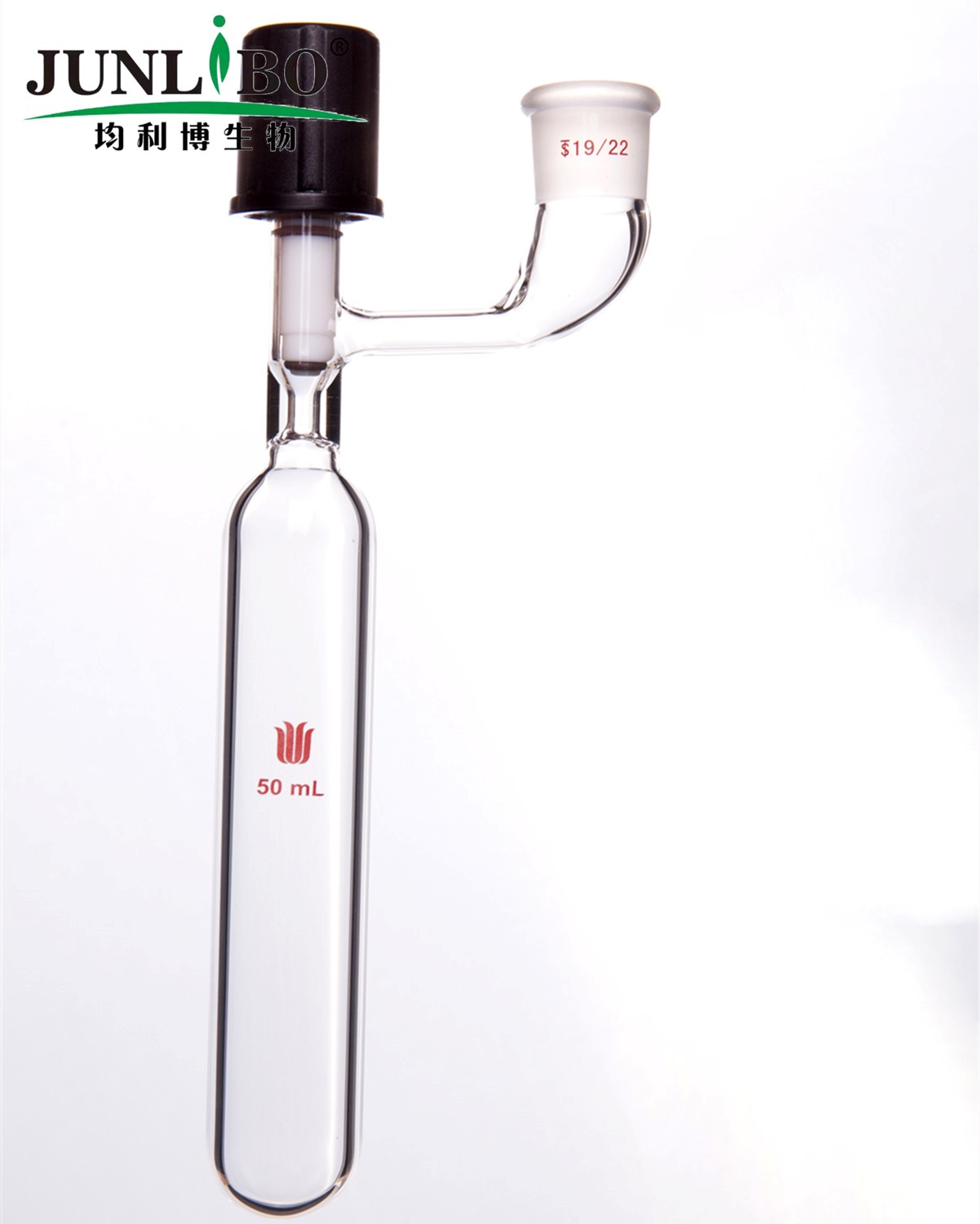 溶剂储存瓶,具内磨口,19/22,50ml,4mm高真空阀,管外径*长度28mm*140mm