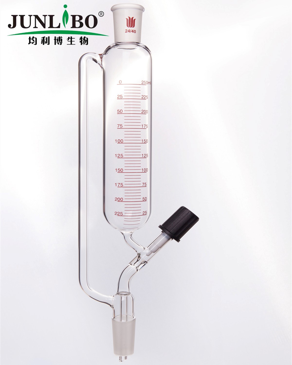 精细可调式恒压滴液漏斗,高真空阀,250ml,24/40