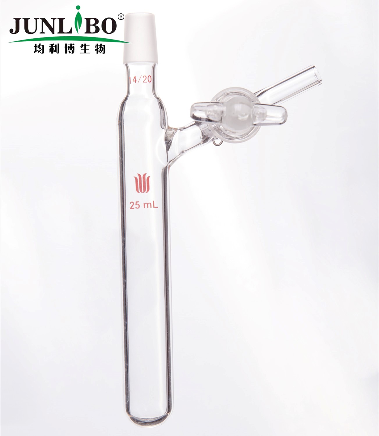 反应管,外磨口14/20,玻璃节门,25ml