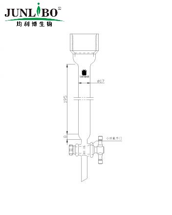 层析柱,25#内螺纹,φ32mm,2mm节门孔径,有效长:254mm