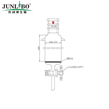 加强口,加耳 具砂板层析柱,φ46mm,有效长305mm,节门孔径:2mm,24/40