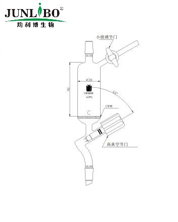 滴液过滤漏斗,过滤器4mm高真空阀,外14/20,60ml,G2